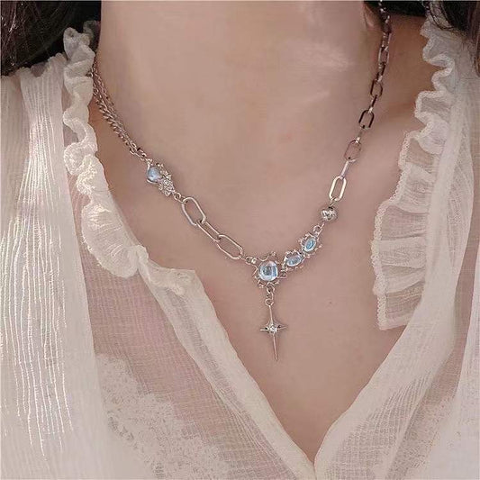 Hot Amazing Awsome Boy And Girl Moonstone Lava Star Necklace On Sale