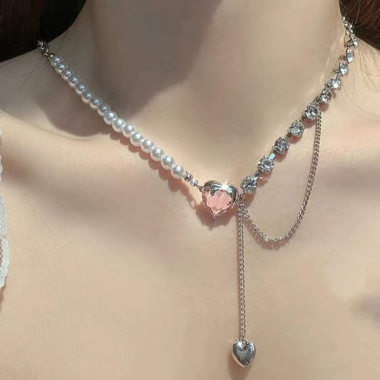 Hot Amazing Awsome Best Strawberry Secret Pink Pearl Princess Necklace On Sals