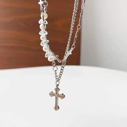 Hot Beads Cross Necklace Boy And Girl