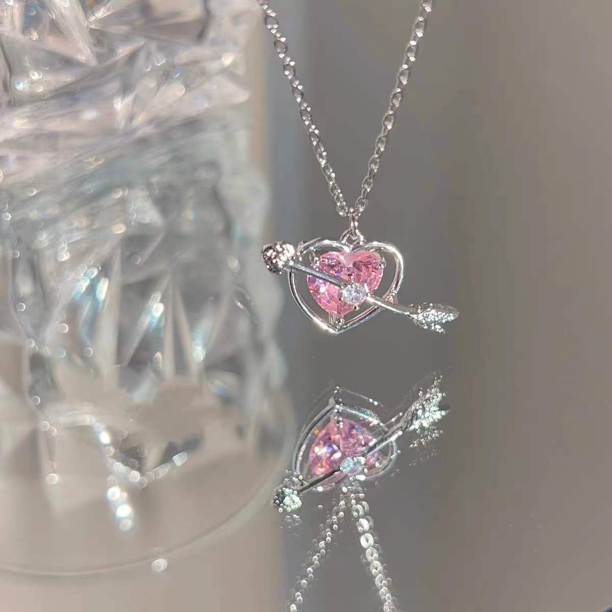 Hot Amazing Awsome Cupid Heart Arrow Princess Necklace On Sale