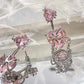 Amazing Awsome Beauty Pink Star Cross Pendant Earring New On Sale