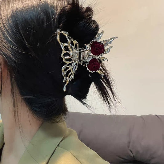 Amazing Awsome Butterfly Rose Cool Hairclip New