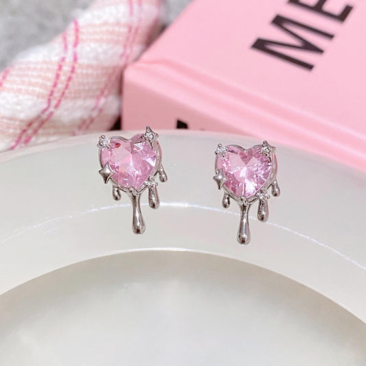 Amazing Awsome Beautiful Lava Pink Shining Earring New