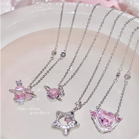 Hot Amazing Awsome Beautiful Love Story Pink Necklace