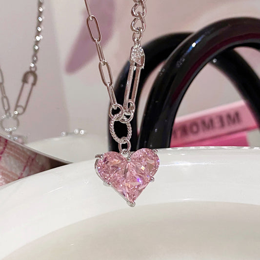 Hot Amazing Beautiful Sweet Pink Heart Necklace New